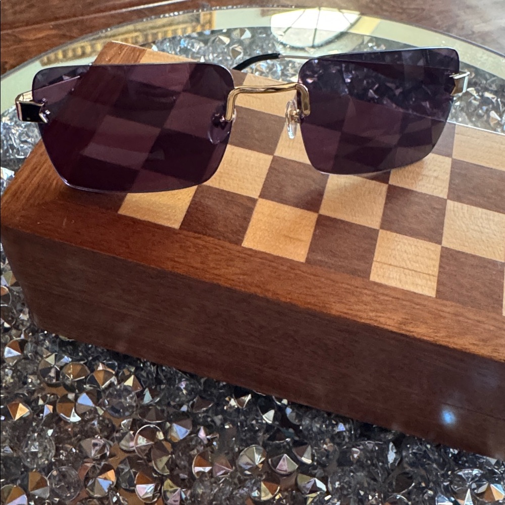 RHUDE New Money Black Gold Full Inclusion Sunglasses, NWT in BOX